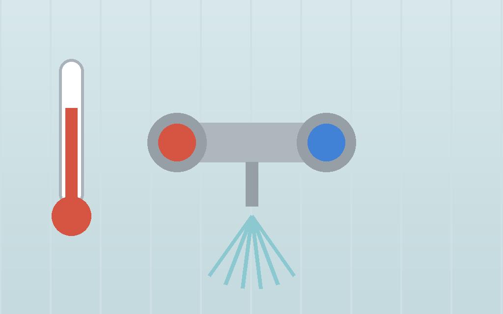 Shower mixer tap with hot and cold controls