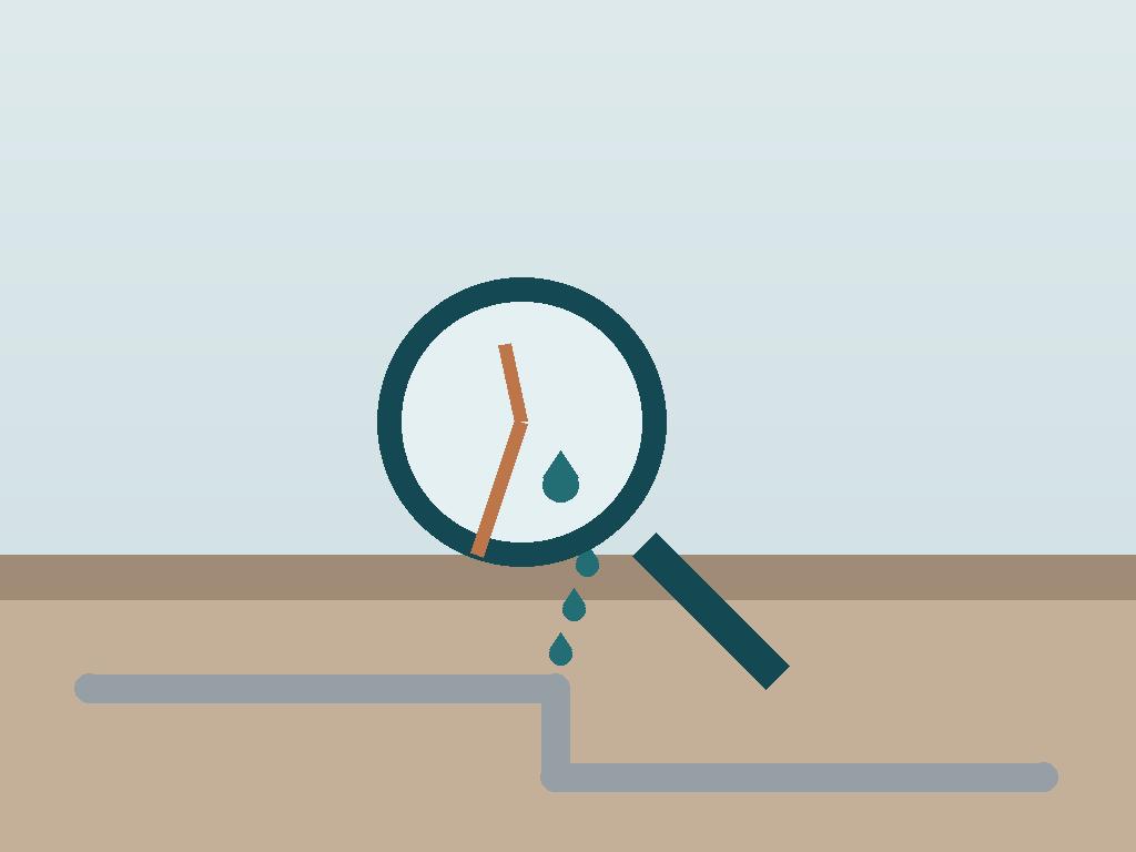 Technician tracing a hidden pipe leak along a floor line